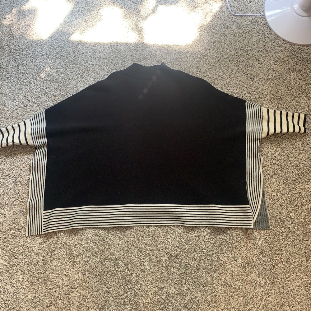 Black and white poncho